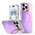 thumbnail image 1 of Allytechgroup iPhone 12 Pro / 12 6.1" Case with Kickstand,Compatible with MagSafe Wireless Charging Military-Grade Drop Protection, Aluminum Buttons, Anti-Yellowing Shockproof Cover, Purple, 1 of 7