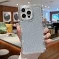 thumbnail image 1 of Allytechgroup for iPhone 12 Pro / 12 6.1" Case, Sparkly Glitter Bling Back Slim Lighetweight Shoackproof Protective Back Cover Phone Case for iPhone 12 Pro / 12 6.1", Silver, 1 of 7