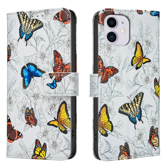 Allytechgroup iPhone 12 Pro / 12 6.1" Case Wallet Cover with Card Slots & Cash Pocket, Flip Phone Case for Apple iPhone 12 Pro / 12, Shockproof Stand Feature Premium PU Leather Case for Women Girls