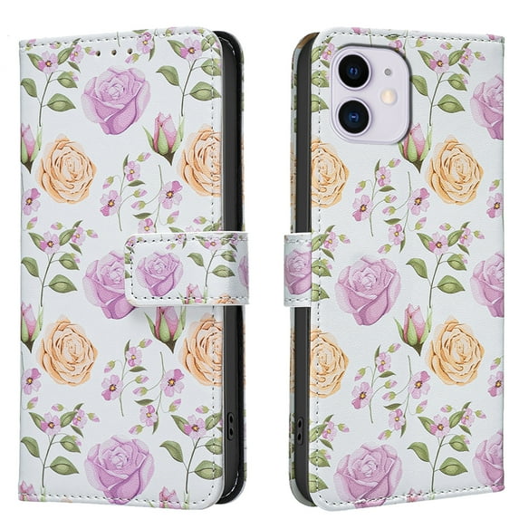 Allytechgroup iPhone 12 Pro / 12 6.1" Case Wallet Cover with Card Slots & Cash Pocket, Flip Phone Case for Apple iPhone 12 Pro / 12, Shockproof Stand Feature Premium PU Leather Case for Women Girls