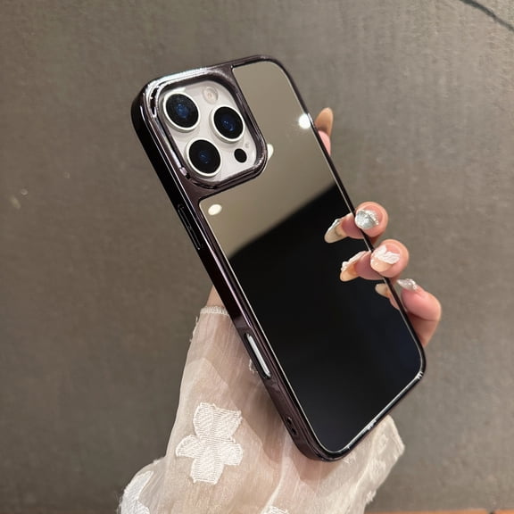 Allytechgroup for iPhone 12 Pro / 12 6.1" Protective Case, Dust/Dirt Proof Shock-Absorbent Non-Slip Glossy Mirror PC+TPU Lightweight Shockproof Back Cover Bumper for iPhone 12 Pro / 12 6.1", Black