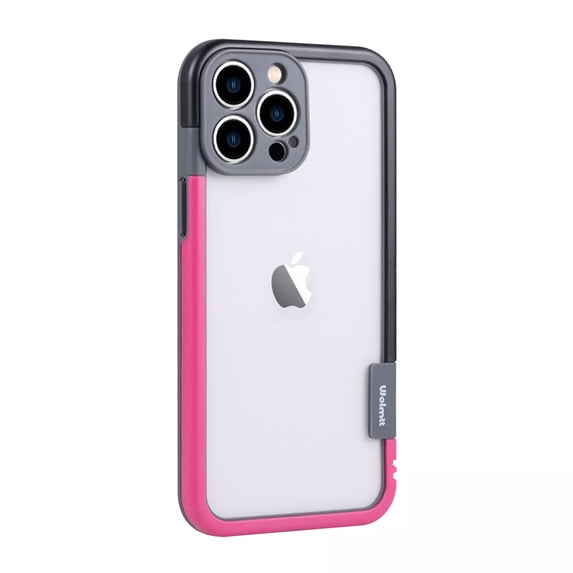 Allytechgroup for iPhone 12 Pro Max Bumper Case No Back, Built-in Camera Cover Compatible with MagSafe Slim Lightweight TPU+PC Bumper Frame Cover Backless Shockproof, Roseblack