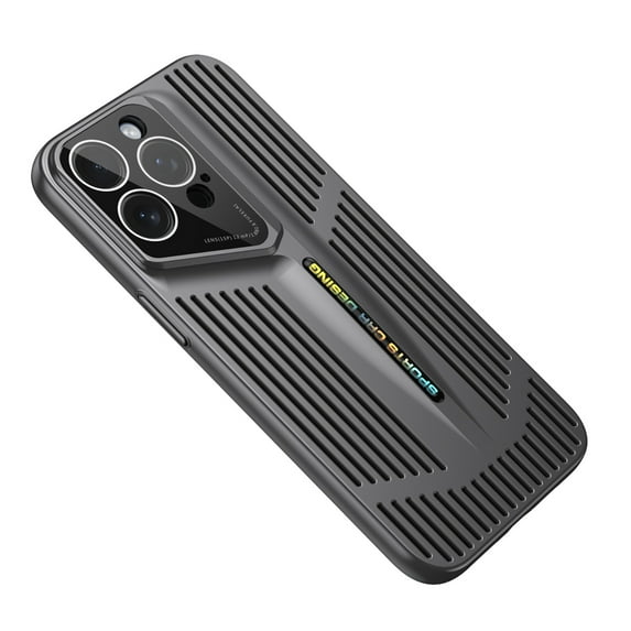 Allytechgroup iPhone 12 Pro Max Case Cover, Heat Dissipation Design Eletroplating Frame Rugged Shockproof Drop Protection Camera Lens Protective Phone Case for Apple iPhone 12 Pro Max, Black