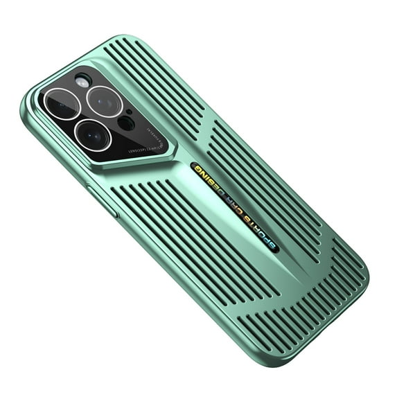 Allytechgroup iPhone 12 Pro Max Case Cover, Heat Dissipation Design Eletroplating Frame Rugged Shockproof Drop Protection Camera Lens Protective Phone Case for Apple iPhone 12 Pro Max, Green