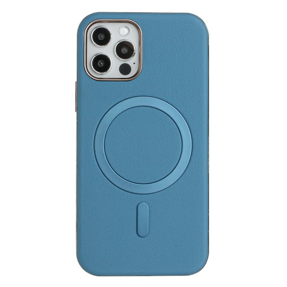 Allytechgroup iPhone 12 Pro Max Case with Magnetic Ring, Compatible with Magsafe Slim Back Cover Flannel Inner Lining Shockproof Protective Phone Case for Apple iPhone 12 Pro Max, Lightblue