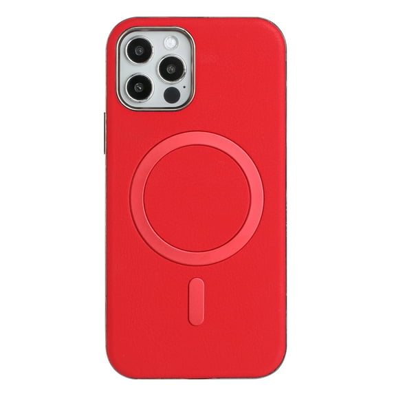 Allytechgroup iPhone 12 Pro Max Case with Magnetic Ring, Compatible with Magsafe Slim Back Cover Flannel Inner Lining Shockproof Protective Phone Case for Apple iPhone 12 Pro Max, Red