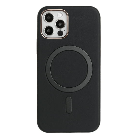 Allytechgroup iPhone 12 Pro Max Case with Magnetic Ring, Compatible with Magsafe Slim Back Cover Flannel Inner Lining Shockproof Protective Phone Case for Apple iPhone 12 Pro Max, Black