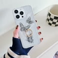 thumbnail image 1 of Allytechgroup iPhone 12 Pro Max Case with Ring Stand, Soft TPU Back Cover Slim Fit Shell Anti-Scratch Shockproof Luxury Bumper Phone Case for Apple iPhone 12 Pro Max, Black Butterfly, 1 of 10
