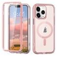 thumbnail image 1 of Allytechgroup iPhone 12 Pro Max Case with Screen Protector, Magnetic Back Cover Compatible with Magsafe Transparent Shockproof Drop Proof Phone Case for Apple iPhone 12 Pro Max, Pink, 1 of 8