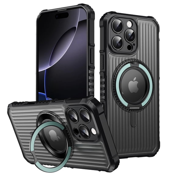 Allytechgroup for iPhone 12 Pro Max Case with kickstand, Built-in Rotating Stand Universal Viewing Angles Precision Camera Cutouts Military Grade Drop Protection for Women Men, Azure
