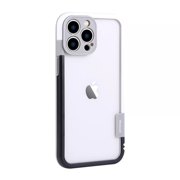 Allytechgroup for iPhone 13 Bumper Case No Back, Built-in Camera Cover Compatible with MagSafe Slim Lightweight TPU+PC Bumper Frame Cover Backless Shockproof, Blackwhite
