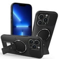 thumbnail image 1 of Allytechgroup iPhone 13 Case, [Compatible with Magsafe] Rugged Shockproof Dual Layers Kickstand Anti-Fingerprint Wireless Charging Phone Cover Shell for Apple iPhone 13, Black, 1 of 8