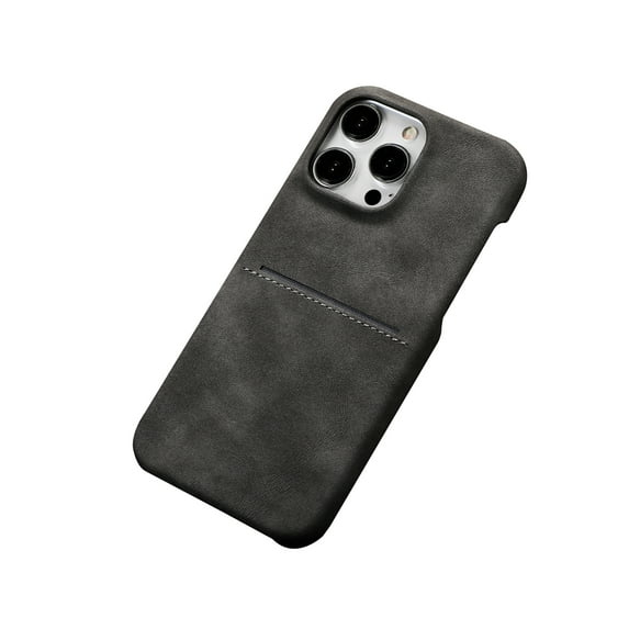 Allytechgroup iPhone 13 Case Cover, Slim & Stylish Phone Case for Apple iPhone 13, PU Leather Back Cover with Card Slot & Shockproof Protection, Gray