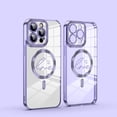 thumbnail image 1 of Allytechgroup iPhone 13 Case Magnetic, Clear Back Cover Compatible with Magsafe Glitter Lens Protective Anti-Yellow Anti-Fingerprint Bumper Rugged Case for Apple iPhone 13, Darkpurple, 1 of 7