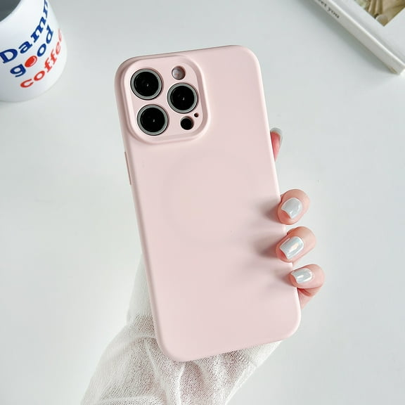 Allytechgroup iPhone 13 Case Magnetic, Compatible with Magsafe Liquid Silicone Shockproof Camera Lens Protective Phone Case for Apple iPhone 13, Pink