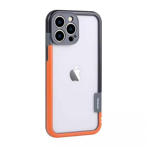 Allytechgroup for iPhone 13 Pro Bumper Case No Back, Built-in Camera Cover Compatible with MagSafe Slim Lightweight TPU+PC Bumper Frame Cover Backless Shockproof, Orangeblack
