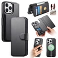 thumbnail image 1 of Allytechgroup for iPhone 13 Pro Case, 2-in-1 Wallet Phone Cover with Detachable PU Leather Card Holder, Magnetic MagSafe-Compatible RFID Blocking Protective Case & Wristband, Black, 1 of 14