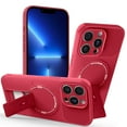 thumbnail image 1 of Allytechgroup iPhone 13 Pro Case, [Compatible with Magsafe] Rugged Shockproof Dual Layers Kickstand Anti-Fingerprint Wireless Charging Phone Cover Shell for Apple iPhone 13 Pro, Red, 1 of 8