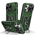 thumbnail image 1 of Allytechgroup for iPhone 13 Pro Case with Ring Holder Stand, Shockproof Hybrid Rugged Heavy Duty Protective Compatible with Car Mount Bumper Phone Case for iPhone 13 Pro, Darkgreen, 1 of 10