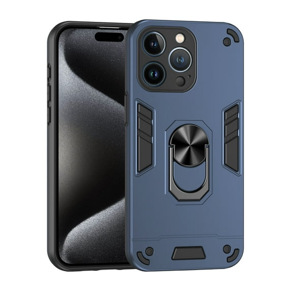 Allytechgroup iPhone 13 Pro Max Case Cover, Bumper Shockproof Case with Ring Holder Stand Compatible with Car Mount Premium PC and TPU Phone Case for iPhone 13 Pro Max, Navyblue