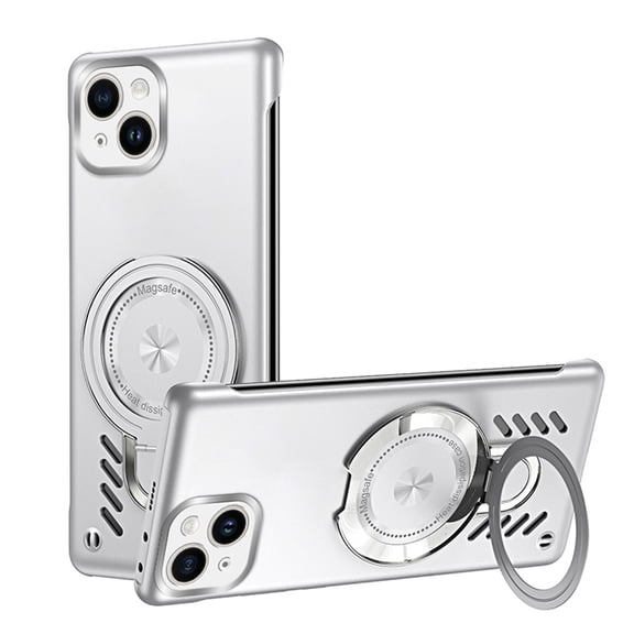 Allytechgroup iPhone 13 Pro Max Case Cover, Ultra-Slim Bumper with Ring Holder Stand Perfect for Apple Fans Seeking Style & Magsafe Anti-Scratch Phone Case for Apple iPhone 13 Pro Max, Silver