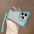 thumbnail image 1 of Allytechgroup iPhone 13 Pro Max Case with Lanyard, Clear TPU PC Hybrid Shockproof Anti-Scratch Corner Protective Bumper Wireless Charging Support Hand Strap Cover for Apple iPhone 13 Pro Max,Blue, 1 of 10