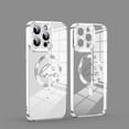thumbnail image 1 of Allytechgroup iPhone 13 Pro Max Case Magnetic, Clear Back Cover Compatible with Magsafe Glitter Lens Protective Anti-Yellow Anti-Fingerprint Bumper Rugged Case for Apple iPhone 13 Pro Max, Silver, 1 of 7