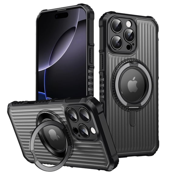 Allytechgroup for iPhone 13 Pro Max Case with kickstand, Built-in Rotating Stand Universal Viewing Angles Precision Camera Cutouts Military Grade Drop Protection for Women Men, Gray
