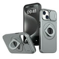 thumbnail image 1 of Allytechgroup for iPhone 14 Case with 360° Rotatable Ring Holder, [Sliding Camera Cover] [Compatible MagSafe] [Military Grade Tested] Anti-Fingerprint Slim Magnetic Case Cover, Gray, 1 of 6