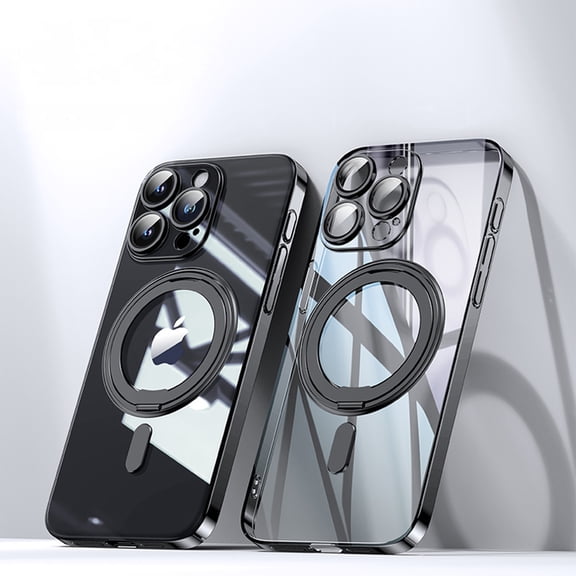 Allytechgroup for iPhone 14 Case with Camera Lens Protector, 360° Rotatable Ring Holder Stand Shockproof Protective iPhone 14 Case Phone Bumper Case, Black