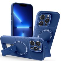 Allytechgroup iPhone 14 Case, [Compatible with Magsafe] Rugged Shockproof Dual Layers Kickstand Anti-Fingerprint Wireless Charging Phone Cover Shell for Apple iPhone 14,Blue