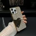 thumbnail image 1 of Allytechgroup iPhone 14 Case Glitter Bling, Luxury Slim Case with Stylish Heart Design Shockproof Anti-Scratch Phone Case for Apple iPhone 14, Gold+Black, 1 of 6