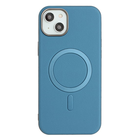 Allytechgroup iPhone 14 Case with Magnetic Ring, Compatible with Magsafe Slim Back Cover Flannel Inner Lining Shockproof Protective Phone Case for Apple iPhone 14, Lightblue