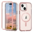 thumbnail image 1 of Allytechgroup iPhone 14 Case with Screen Protector, Magnetic Back Cover Compatible with Magsafe Transparent Shockproof Drop Proof Phone Case for Apple iPhone 14, Pink, 1 of 8