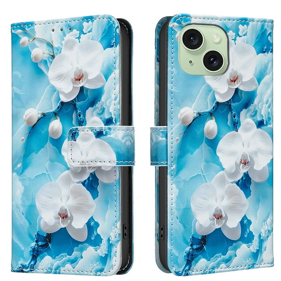 Allytechgroup iPhone 14 Case Wallet Cover with Card Slots & Cash Pocket, Flip Folio Phone Case for Apple iPhone 14, Shockproof Stand Feature Premium PU Leather Case for Women Girls