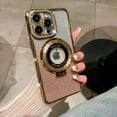 thumbnail image 1 of Allytechgroup iPhone 14 Case for Women Girls, Glitter Bling Rhinestone Crystal Design Shockproof Bumper Anti-Scratch Drop Protective Luxury Phone Case for Apple iPhone 14, Gold, 1 of 8