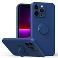 thumbnail image 1 of Allytechgroup for iPhone 14 Plus 360° Ring Holder Bracket Case, Soft TPU Silicone Non-Slip Shockproof Slim Fit Matte Cover Case Support Magnetic Car Mount for iPhone 14 Plus, Royalblue, 1 of 8