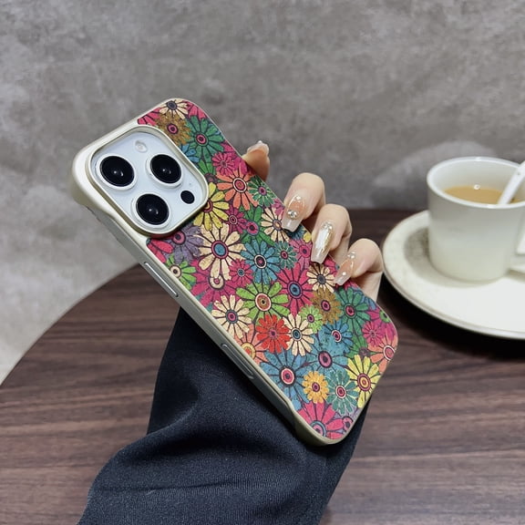 Allytechgroup iPhone 14 Plus Case, [Compatible with Magsafe] Stylish Retro Design PU Leather Slim Fit Anti-Scratch Lightweight Corner Protective Phone Cover for iPhone 14 Plus, Sunflower