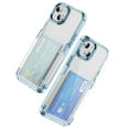 thumbnail image 1 of Allytechgroup iPhone 14 Plus Clear Case with Cards Holder, Soft TPU Back Shell Bumper Anti-Scratch Shockproof Bumper Not Yellowing Slim Phone Case for Apple iPhone 14 Plus, Blue, 1 of 8