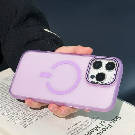 Allytechgroup for iPhone 14 Pro Case, Compatible with Magsafe Slim Lightweight Hard PC Soft TPU Phone Case for Women Girls Shockproof Magnetic Back Cover for iPhone 14 Pro, Purple