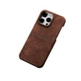 thumbnail image 1 of Allytechgroup iPhone 14 Pro Case Cover, Slim & Stylish Phone Case for Apple iPhone 14 Pro, PU Leather Back Cover with Card Slot & Shockproof Protection, Brown, 1 of 7