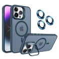 thumbnail image 1 of Allytechgroup iPhone 14 Pro Magnetic Case with Lens Protector, Lens Kickstand Matte Translucent Wireless Charging Shockproof Anti-Scratch Hard Cover Shell for Apple iPhone 14 Pro, Darkblue, 1 of 13