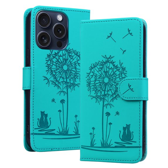 Allytechgroup for iPhone 14 Pro Max Case with Credit Card Slot, RFID Blocking PU Leather Flip Wallet Case for Women Girls Shockproof Protective Case Cover for iPhone 14 Pro Max, Green