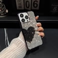 thumbnail image 1 of Allytechgroup iPhone 14 Pro Max Case Glitter Bling, Luxury Slim Case with Stylish Heart Design Shockproof Anti-Scratch Phone Case for Apple iPhone 14 Pro Max, Black+Black, 1 of 6