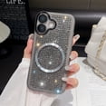 thumbnail image 1 of Allytechgroup For iPhone 14 Pro Max Case with Magnetic, Luxury Sparkly Diamond Rhinestones with Wrist Strap Chain Women Girls Shockproof Bumper Protective Cover For iPhone 14 Pro Max, Gray, 1 of 1