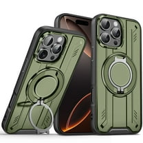 Allytechgroup iPhone 14 Pro Max Case Mangetic, Military Grade Protection Cover Compatible with Magsafe & Car Mount Ring Kickstand Bumper Rugged Phone Case for Apple iPhone 14 Pro Max, Armygreen