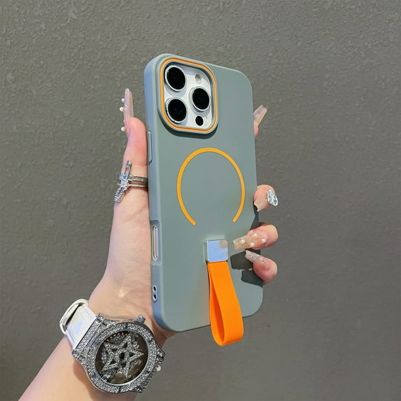 Allytechgroup iPhone 14 Pro Max Case with Strap, Magnetic Back Cover Compatible with Magsafe Slim Fit Shockproof Anti-Scratch Bumper Rugged Phone Case Cover for Apple iPhone 14 Pro Max,Gray