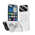 thumbnail image 1 of Allytechgroup for iPhone 14 Pro Max Case [Support Magnetic Car Mount] Silicone Suction Cup Phone Ring Grip Holder [Sticks to Walls] with Kickstand Gold Plating Stand Hard Shockproof Cover, White, 1 of 6