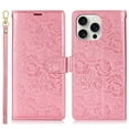 thumbnail image 1 of Allytechgroup for iPhone 14 Pro Max Flip Case, Slim Lightweight Non-Slip PU Leather TPU Shock-Absorbent Protective Case Cover With Lanyard Card Pocket RFID Blocking for Women Men, Pink, 1 of 11