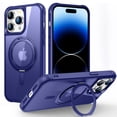 thumbnail image 1 of Allytechgroup iPhone 14 Pro Max Magnetic Case with Rotating Stand, Multi Angle Viewing Stand Anti-Scratch Compatible with Magsafe & Car Mount Phone Case for Apple iPhone 14 Pro Max, Darkblue, 1 of 7
